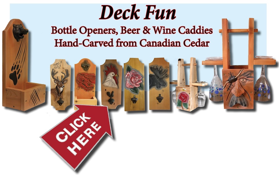 Deck and garden fun bottle openers, wine caddies, beer caddiers, and more